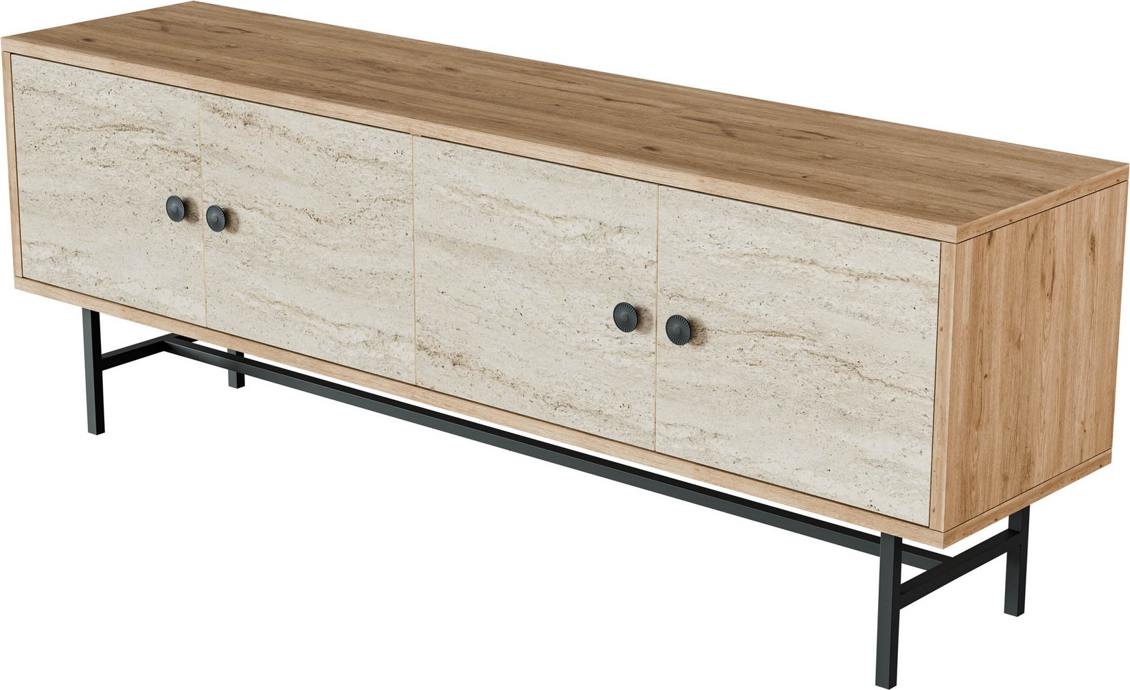 Diamond TV-bänk - Ek/travertin Diamond TV-bänk - Ek/travertin
