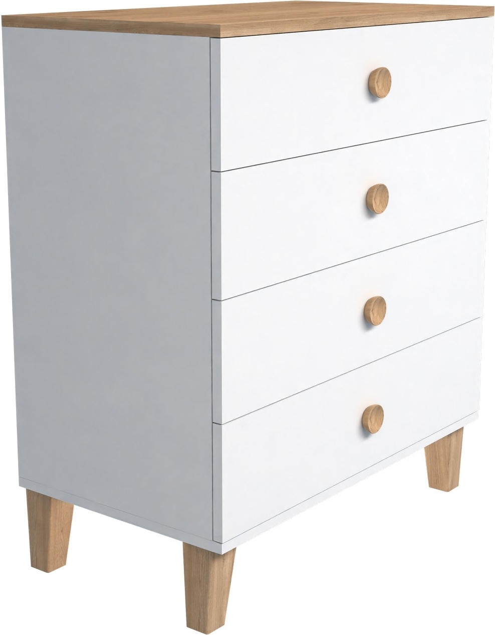 Vento ladekast - Eiken/wit