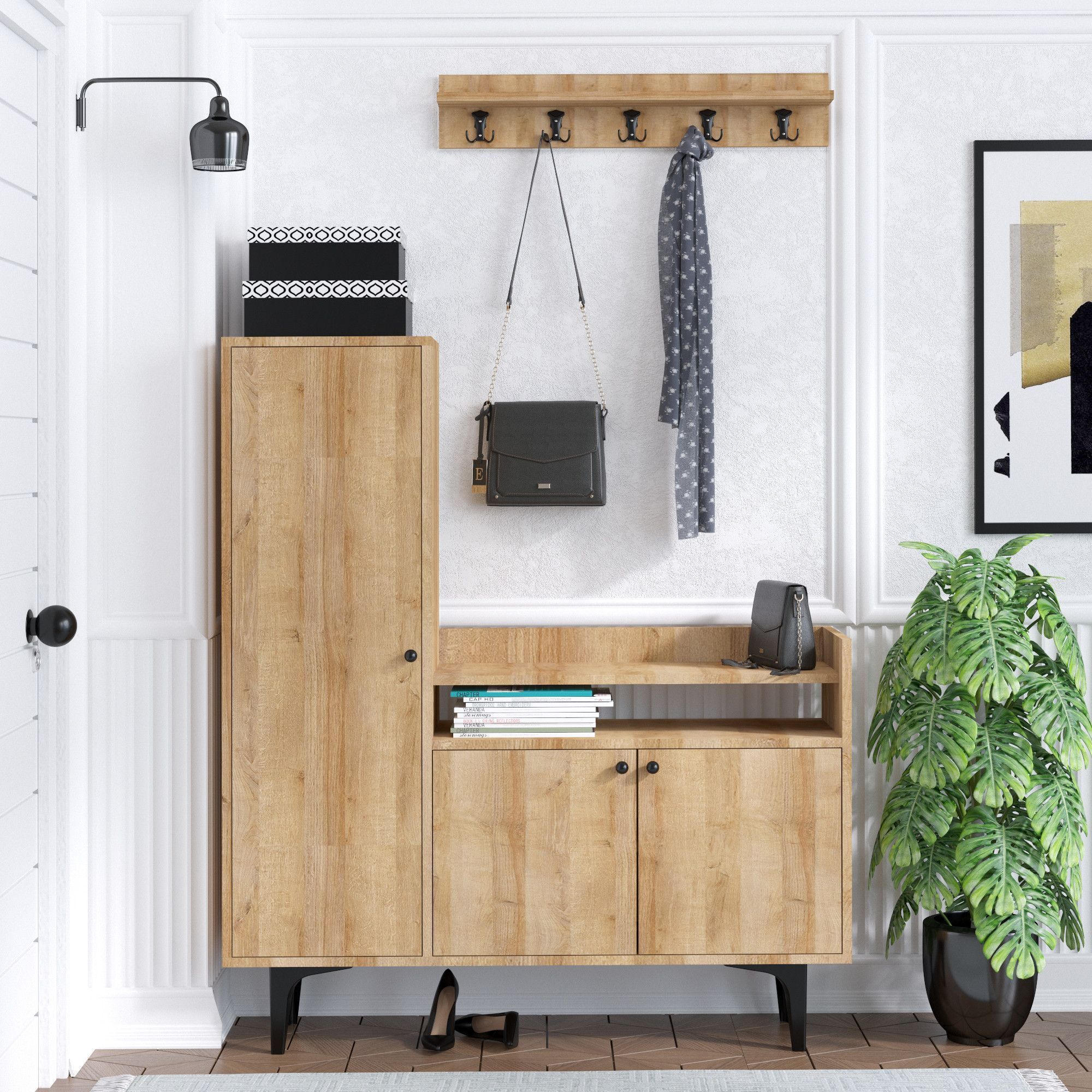 Barney schoenenkast - Eiken