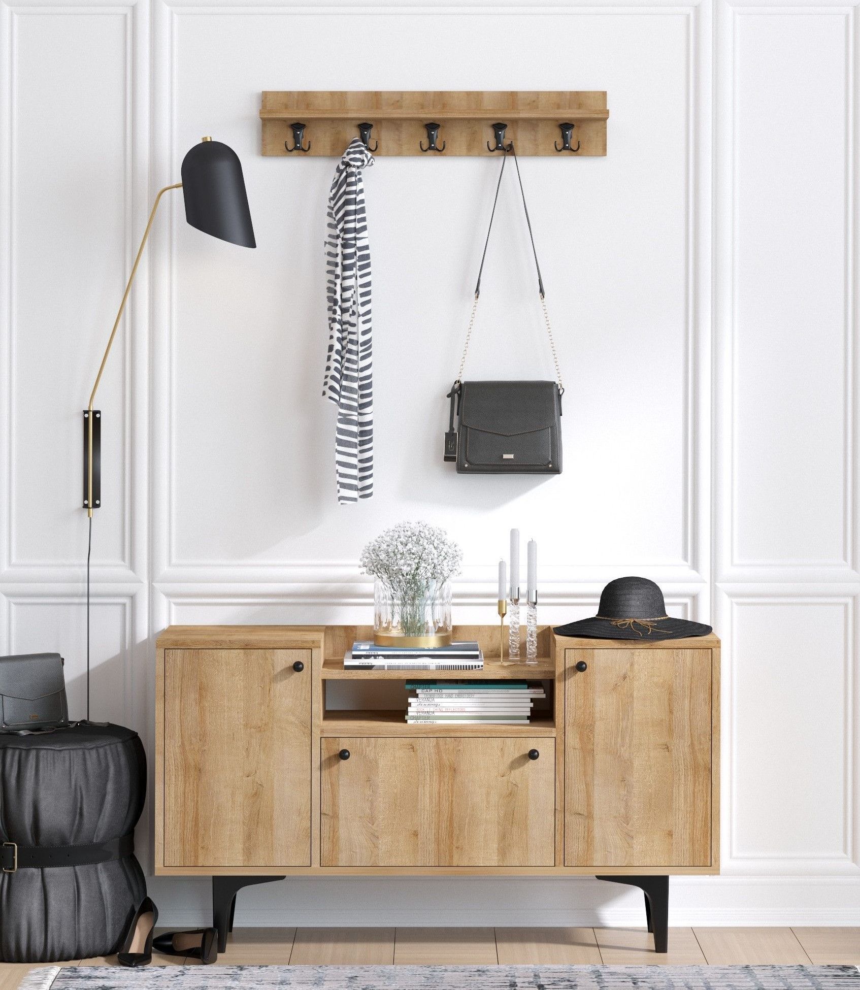 Grady schoenenkast - Eiken