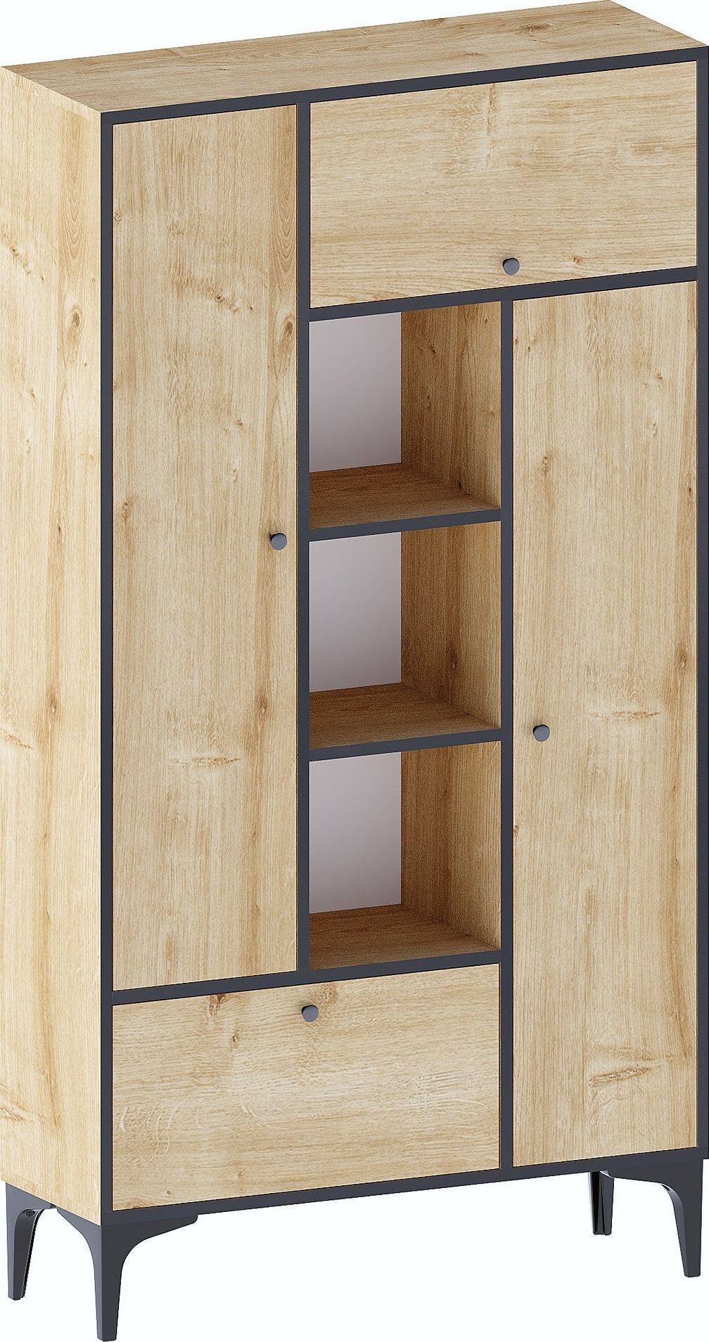 Pera kast - Saffier eiken/zwart