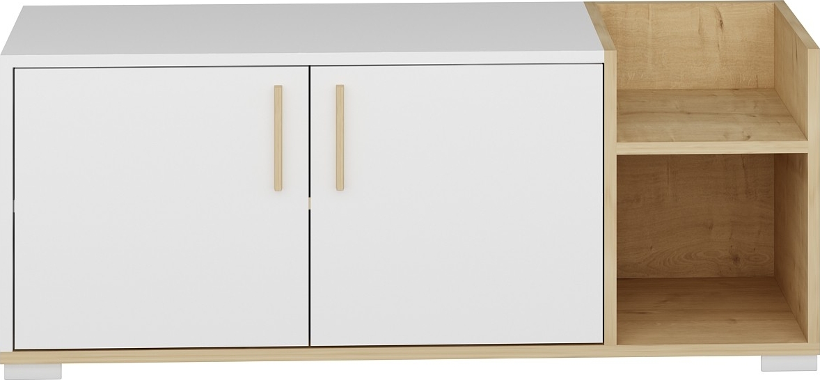 Susanne schoenenkast - Saffier eiken/wit