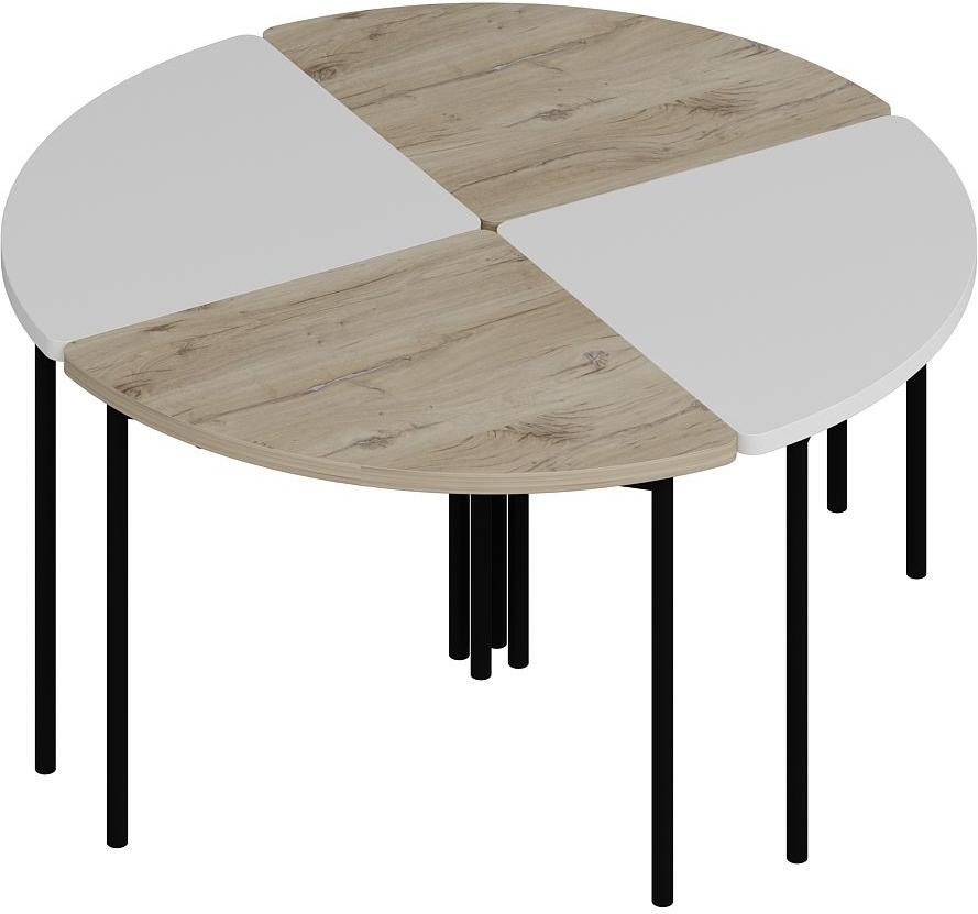 Emma salontafel �90 cm - Wit/walnoot
