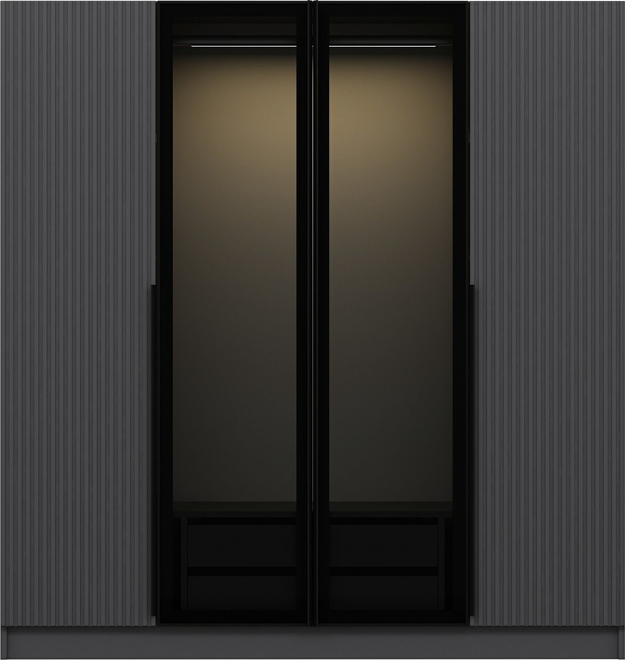 Cikani garderob 180x52x210 cm - Antracit/fume Cikani garderob 180x52x210 cm - Antracit/fume