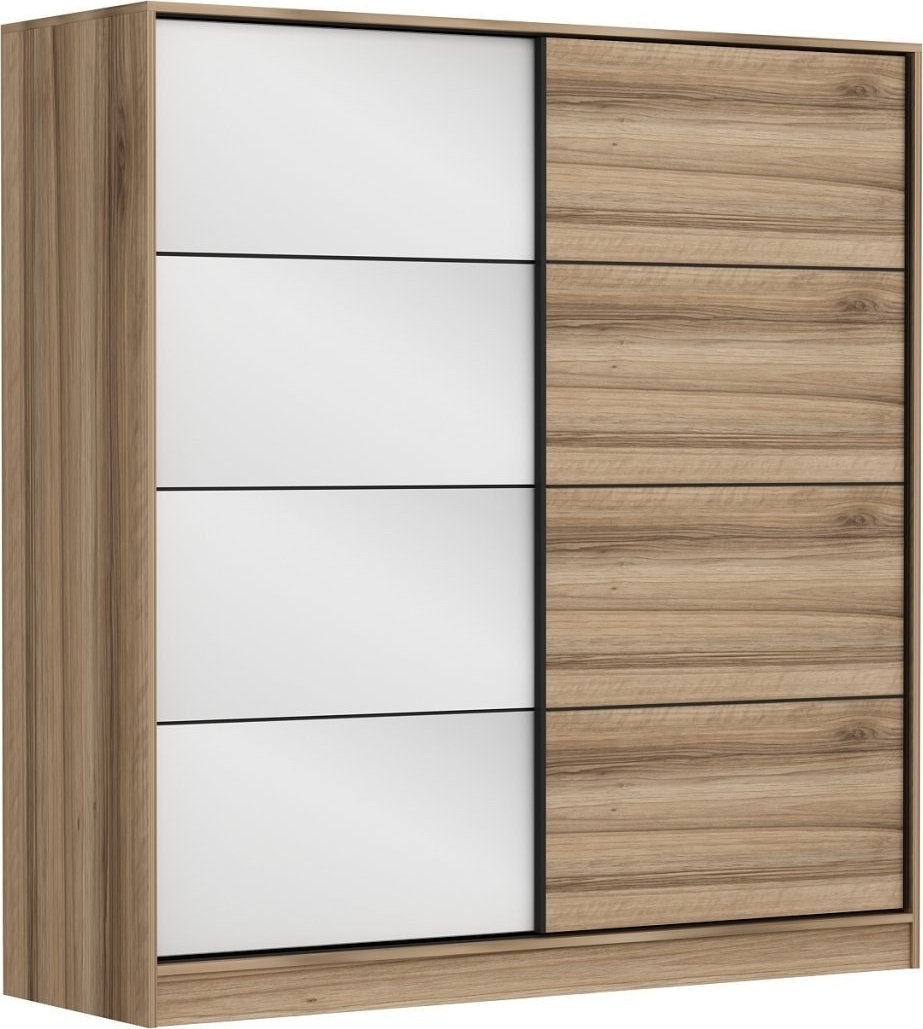 Kapusta kledingkast 220x52x210 cm, variant B - Bruin/wit/bruin Kapusta kledingkast 220x52x210 cm, variant B - Bruin/wit/bruin