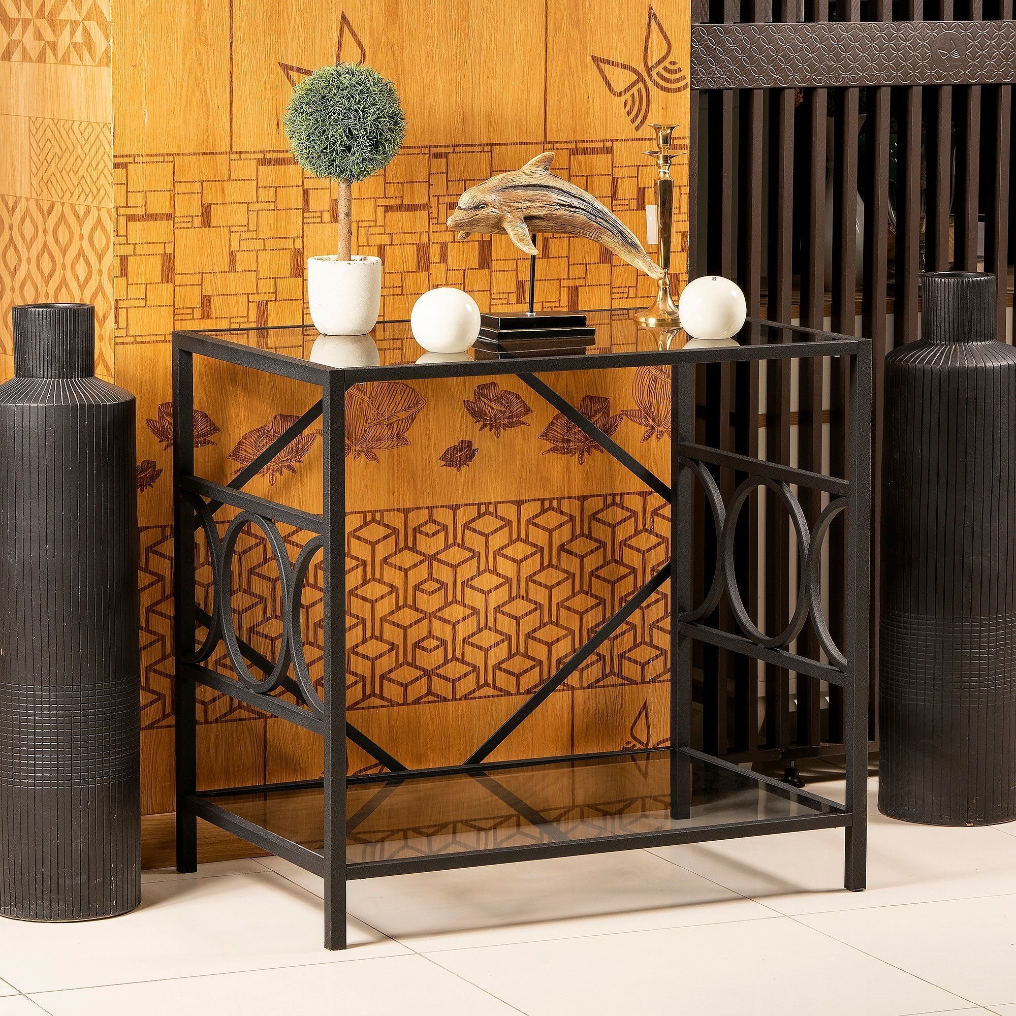 Frederika sidobord 90 x 60 cm - Svart