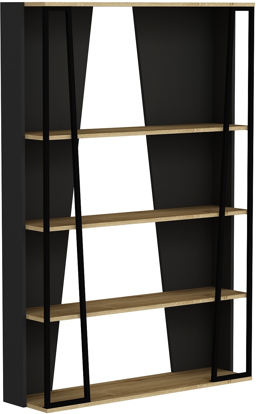 Lissa boekenkast - Saffier eiken/zwart