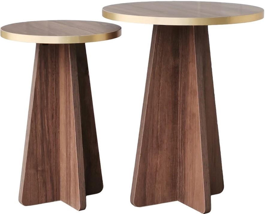 Mushroom sidobordset �30/40 cm - Guld/valn�t