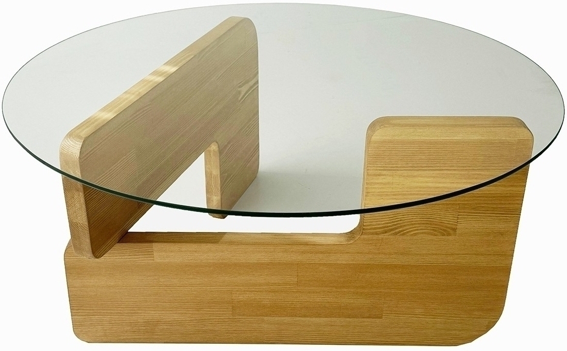 Mia soffbord �75 cm&nbsp;- Ek/klarglas