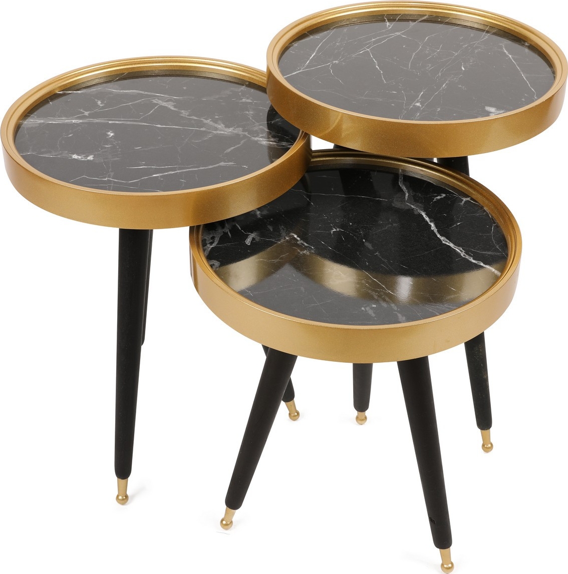 Lyle tafel 39 x 39 cm - Zwart/goud