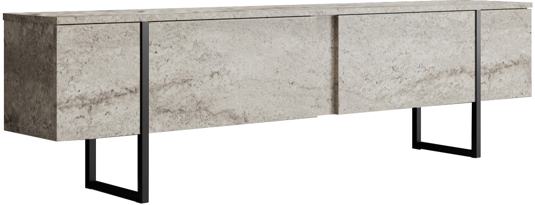Lux TV-b�nk - Travertin/svart