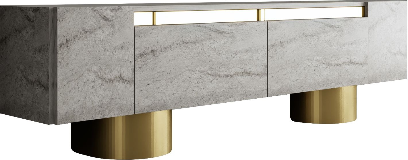 Bohem TV-b�nk 180 cm - Travertin/guld