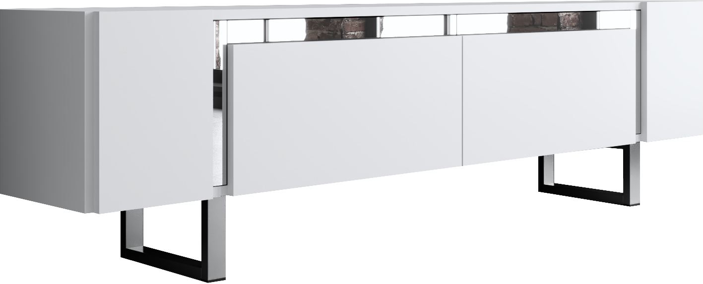 Erki TV-b�nk - Vit/silver