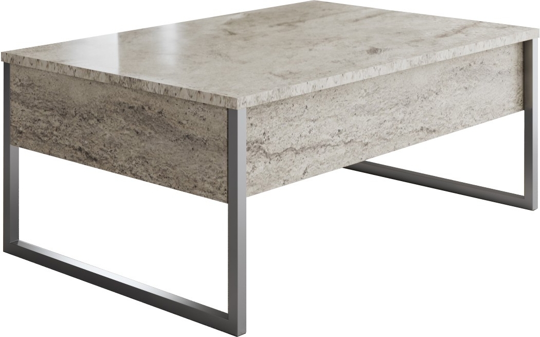 Lux salontafel 90 x 60 cm - Travertijn/zilver Lux salontafel 90 x 60 cm - Travertijn/zilver