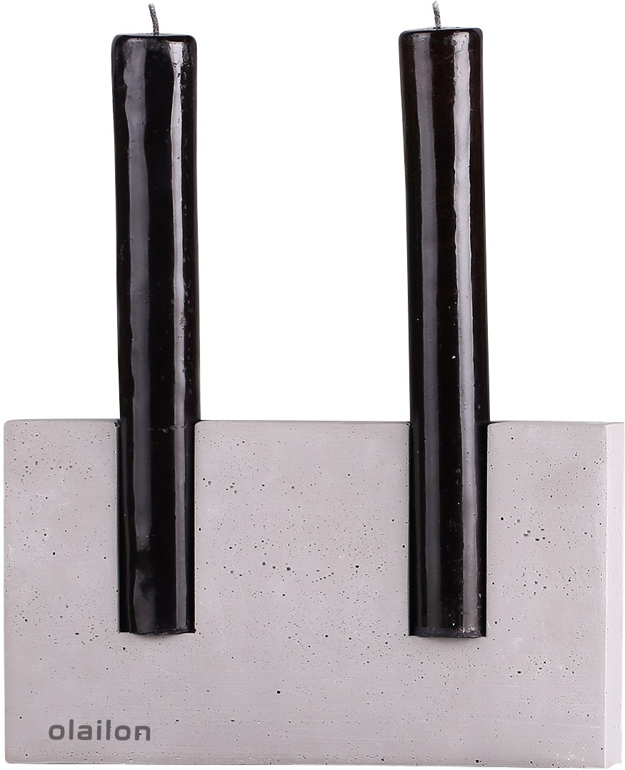 Samdan kandelaar met licht - Grijs/zwart