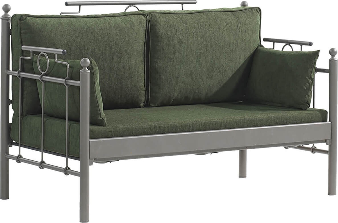 Hampus 2-zits buitenbank - Bruin/groen + Meubelreiniging