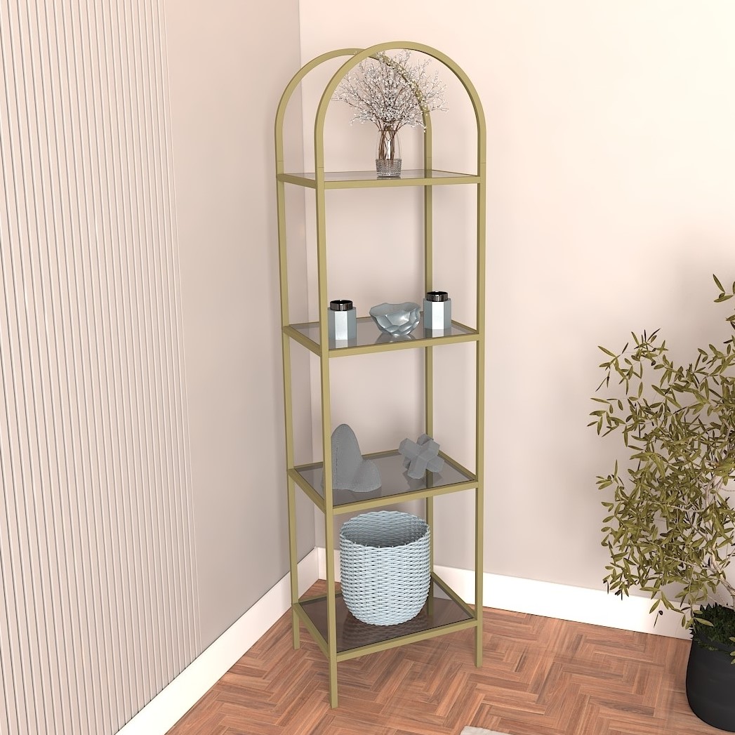 Mona boekenplank 40 x 30 x 152 cm - Goud Mona boekenplank 40 x 30 x 152 cm - Goud