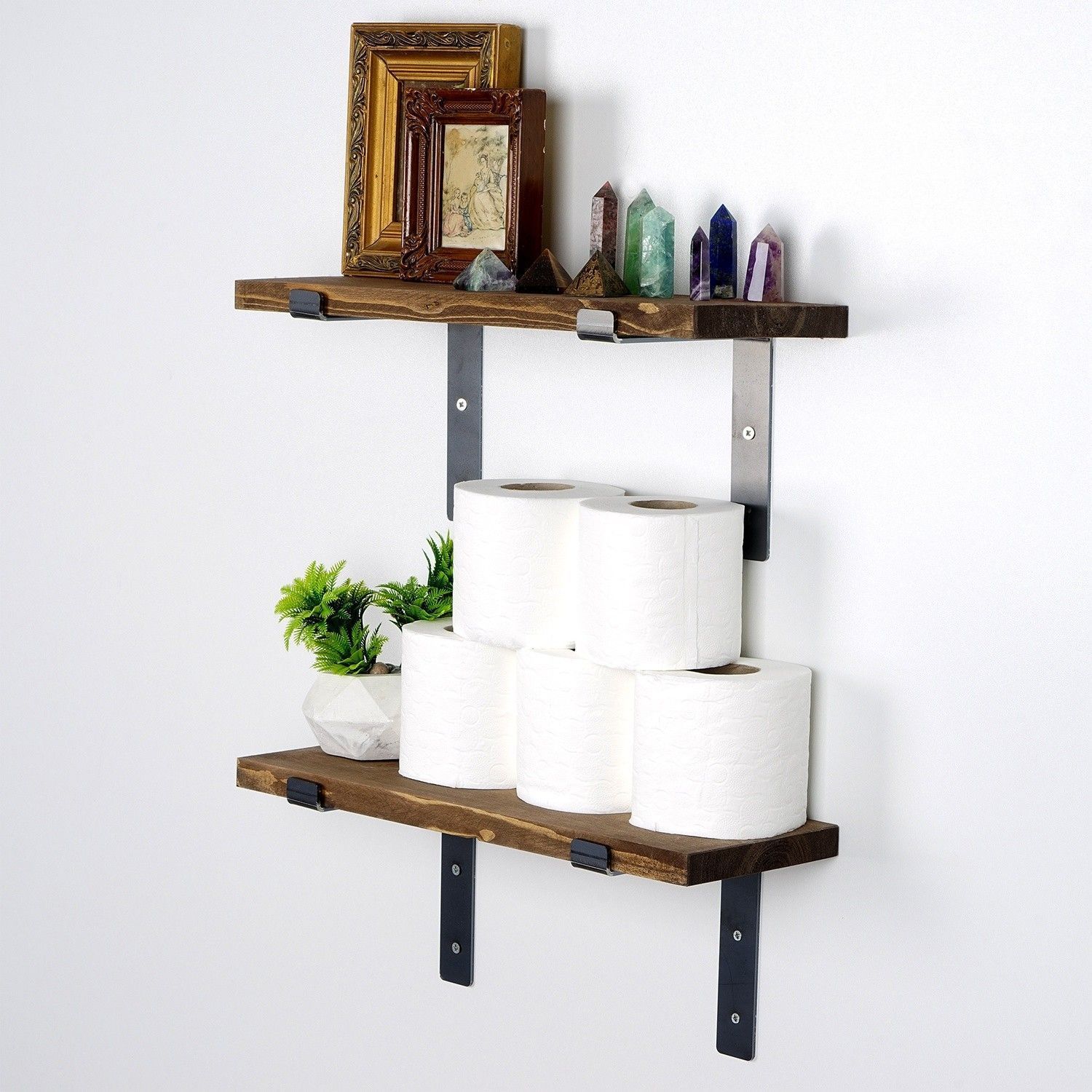 Lamba wandplank 5 - Zwart/walnoot Lamba wandplank 5 - Zwart/walnoot