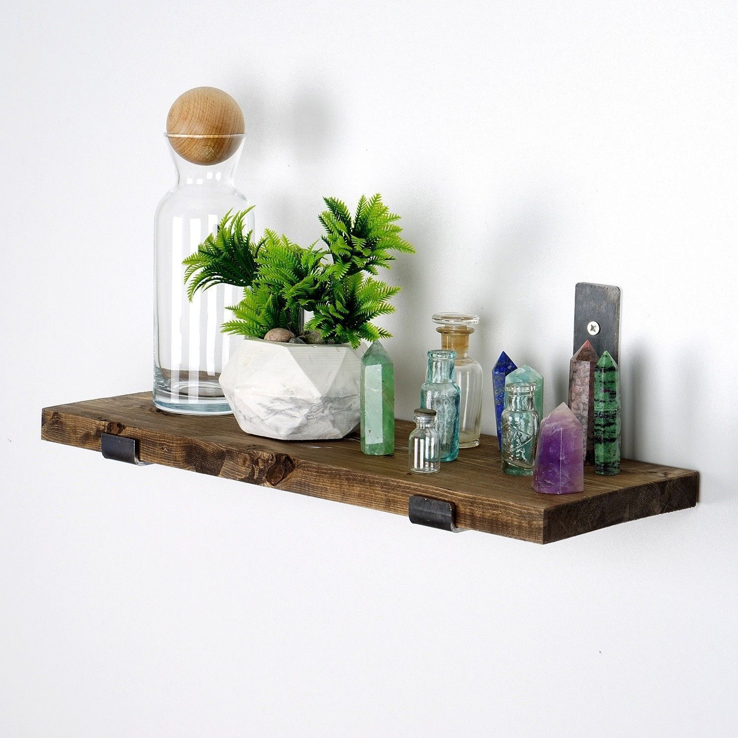 Lamba wandplank 7 - Zwart/walnoot