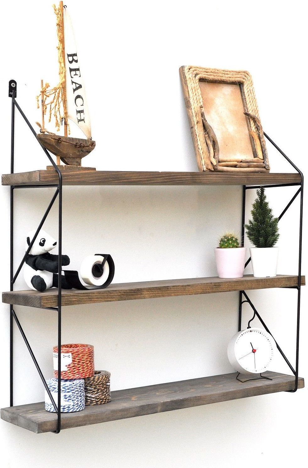 Walter vägghylla 40 - Valnöt/svart Walter vägghylla 40 - Valnöt/svart