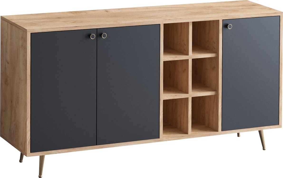 Vicking dressoir - Eiken/zwart