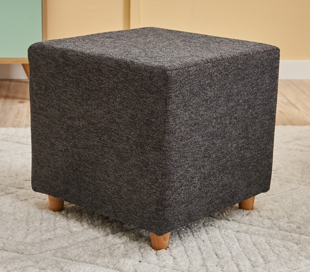 Ranma poef - Antraciet/koper