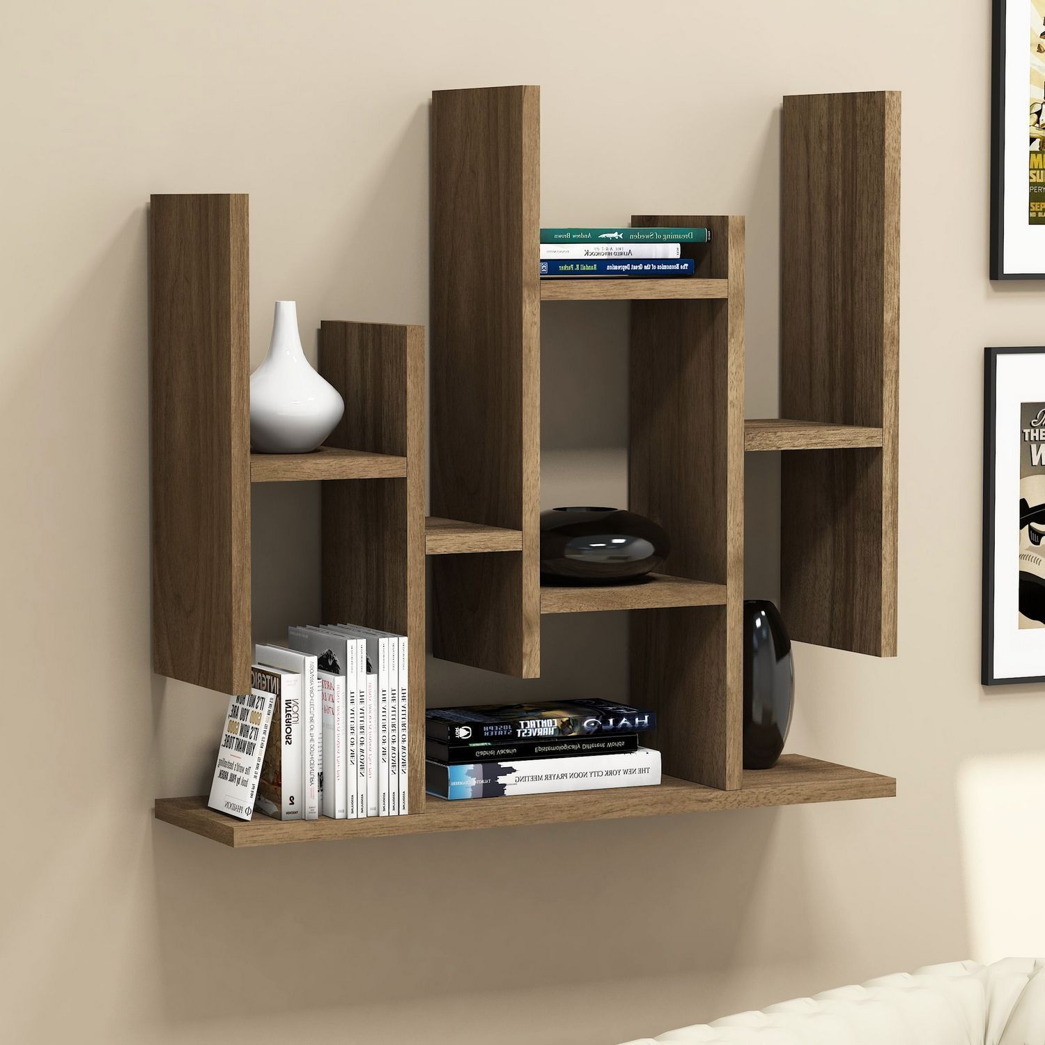 Bloemenwandplank - Walnoot