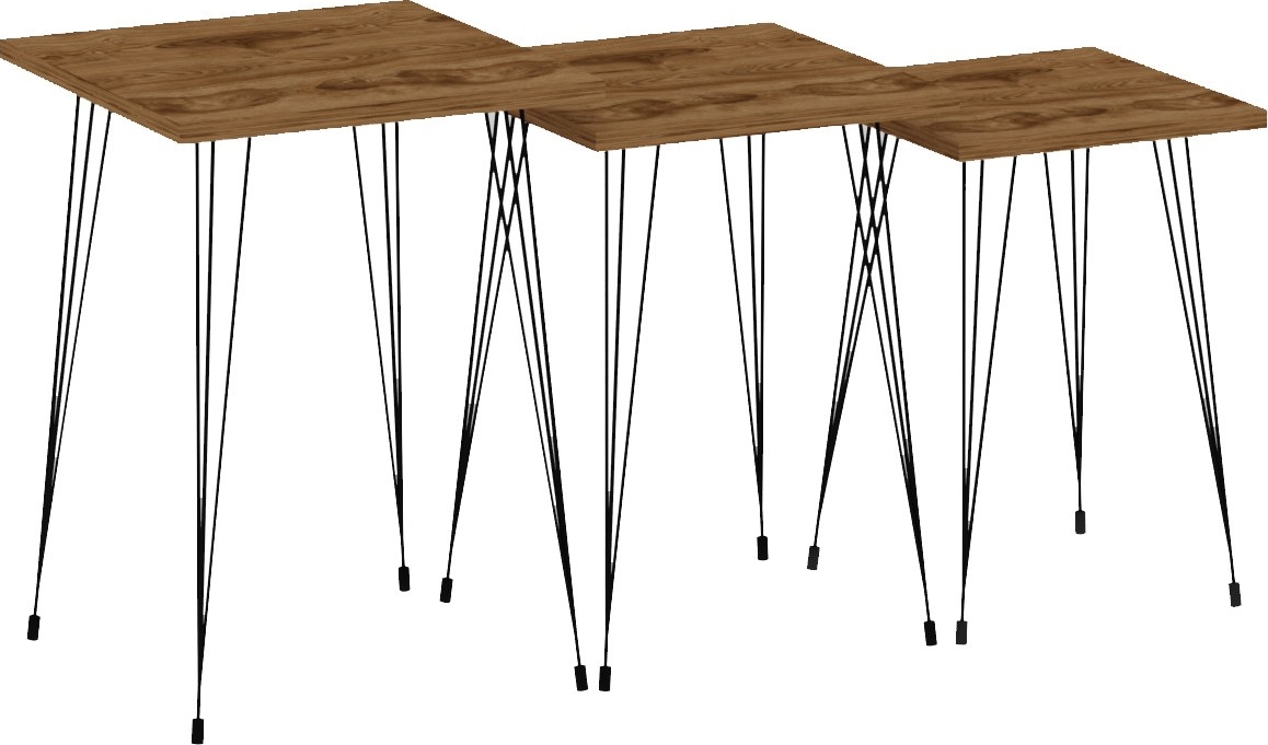 Mali satsbord 32/36/40 x 32/36/40 cm - Svart/mörkbrun Mali satsbord 32/36/40 x 32/36/40 cm - Svart/mörkbrun