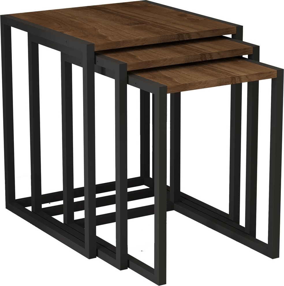 Tali satsbord 34/39/44 x 45 cm - Svart/valnt