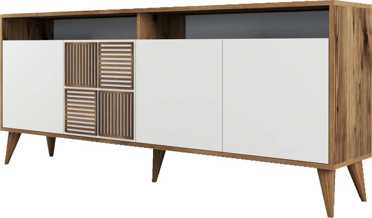 Milan dressoir 180 cm - Walnoot/wit Milan dressoir 180 cm - Walnoot/wit