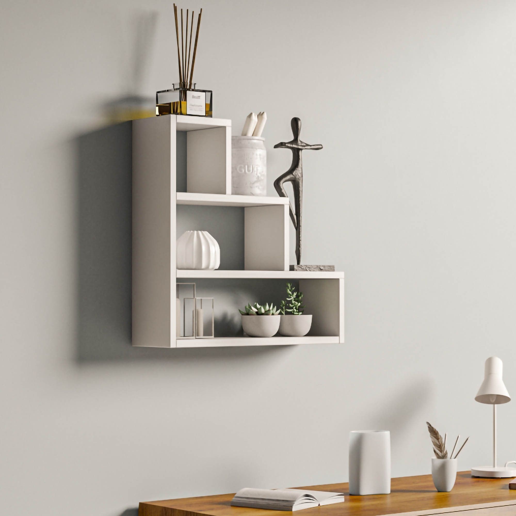 Piramide wandplank - Wit