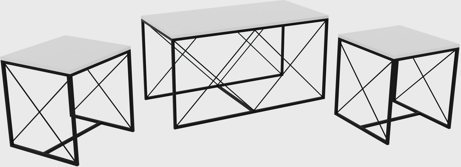 Ravina salontafel 45/100 x 45/50 cm - Wit/zwart Ravina salontafel 45/100 x 45/50 cm - Wit/zwart