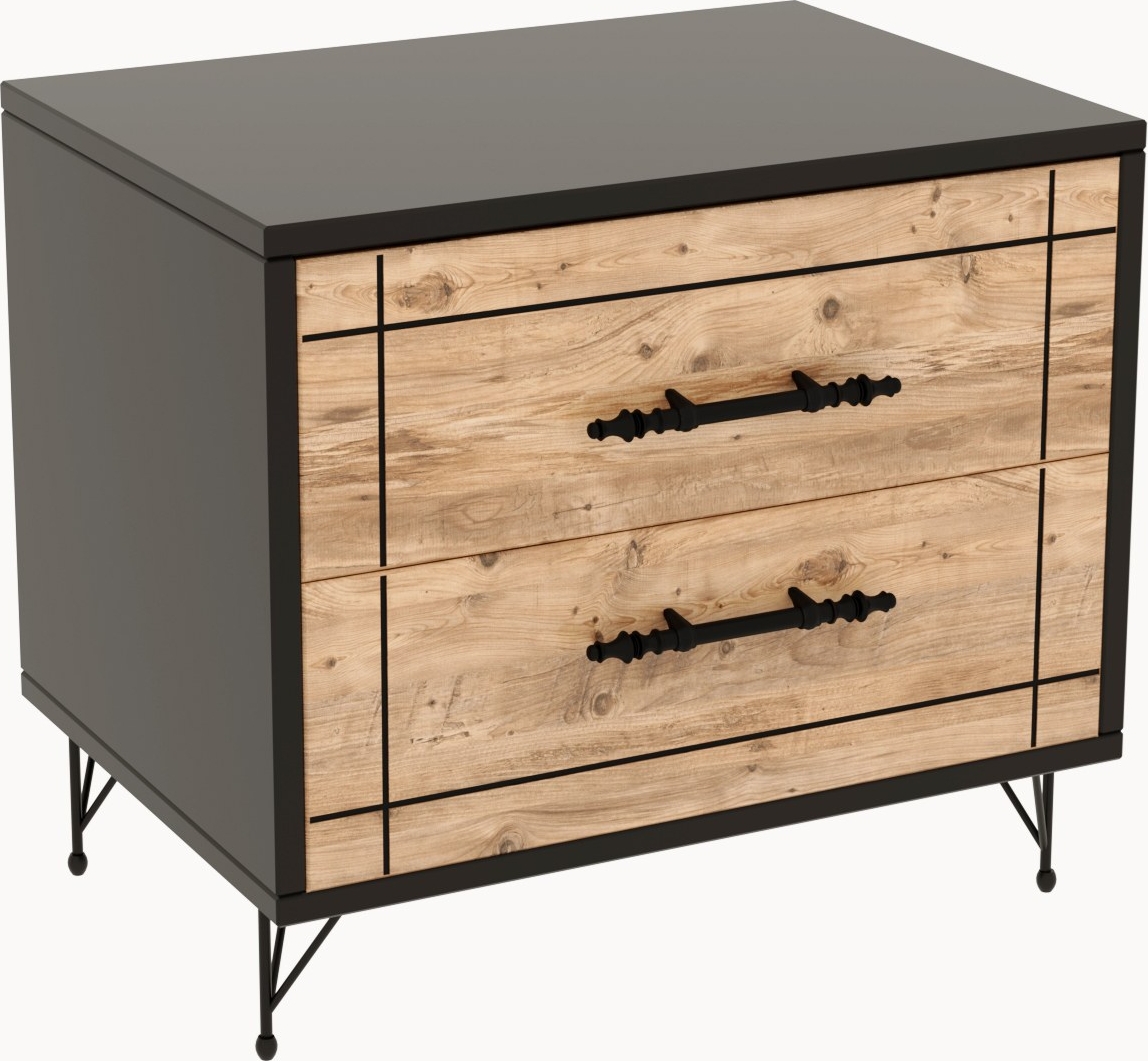 S�ngbord 55 cm h�gt - Ek/svart