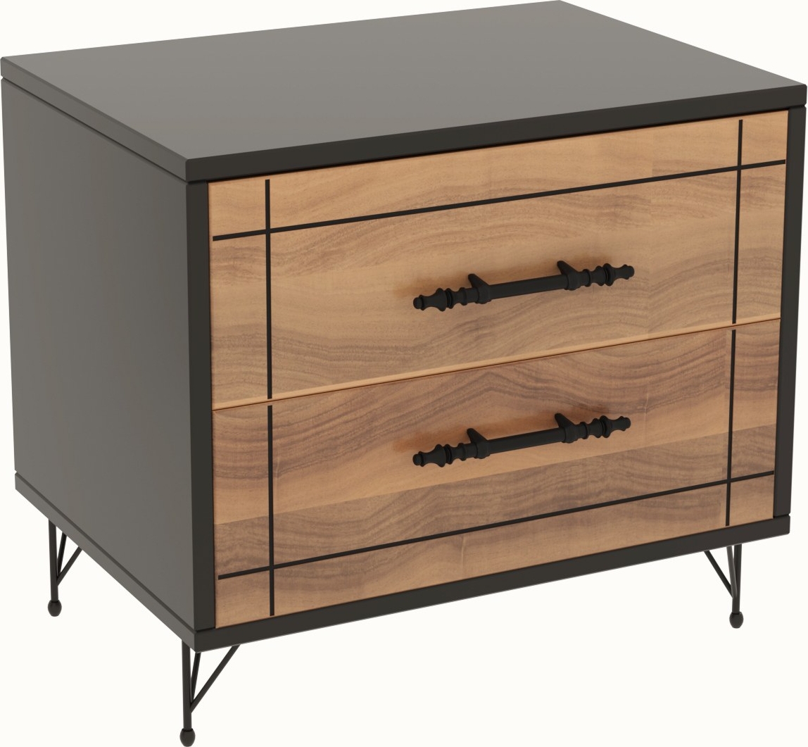 Night s�ngbord - Valn�t/svart