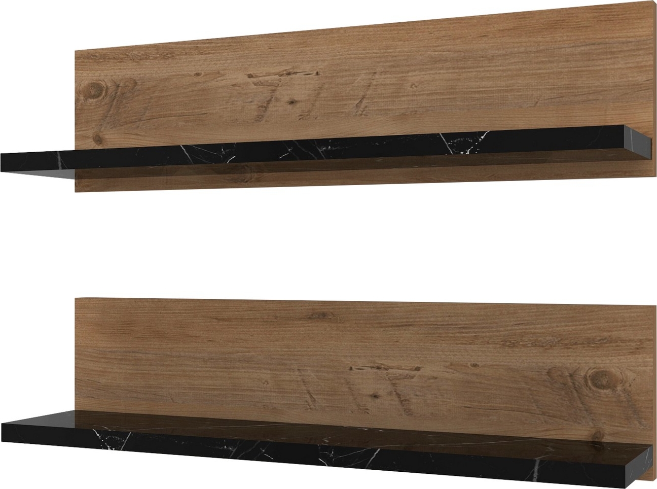 Plank wandplank - Grenen/zwart