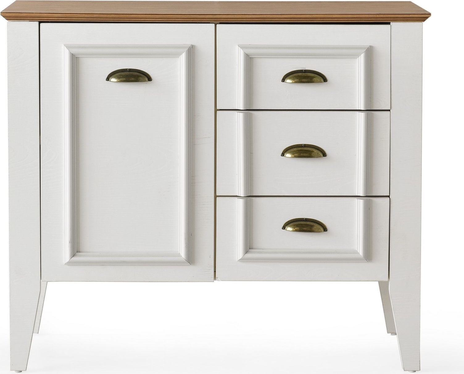 Bukol ladekast - Wit/walnoot