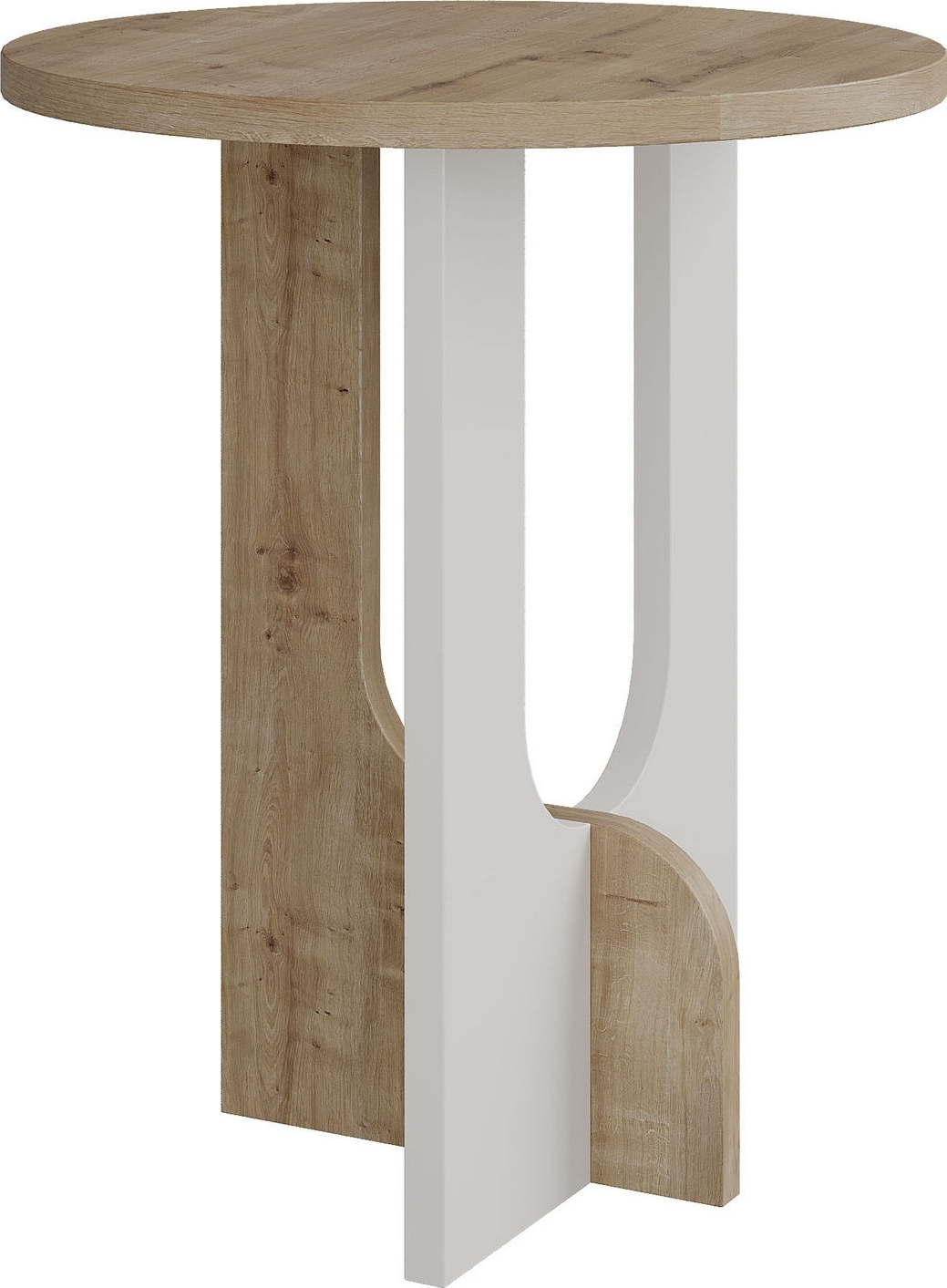 Lunar bijzettafel 40 x 40 cm - Eiken/wit