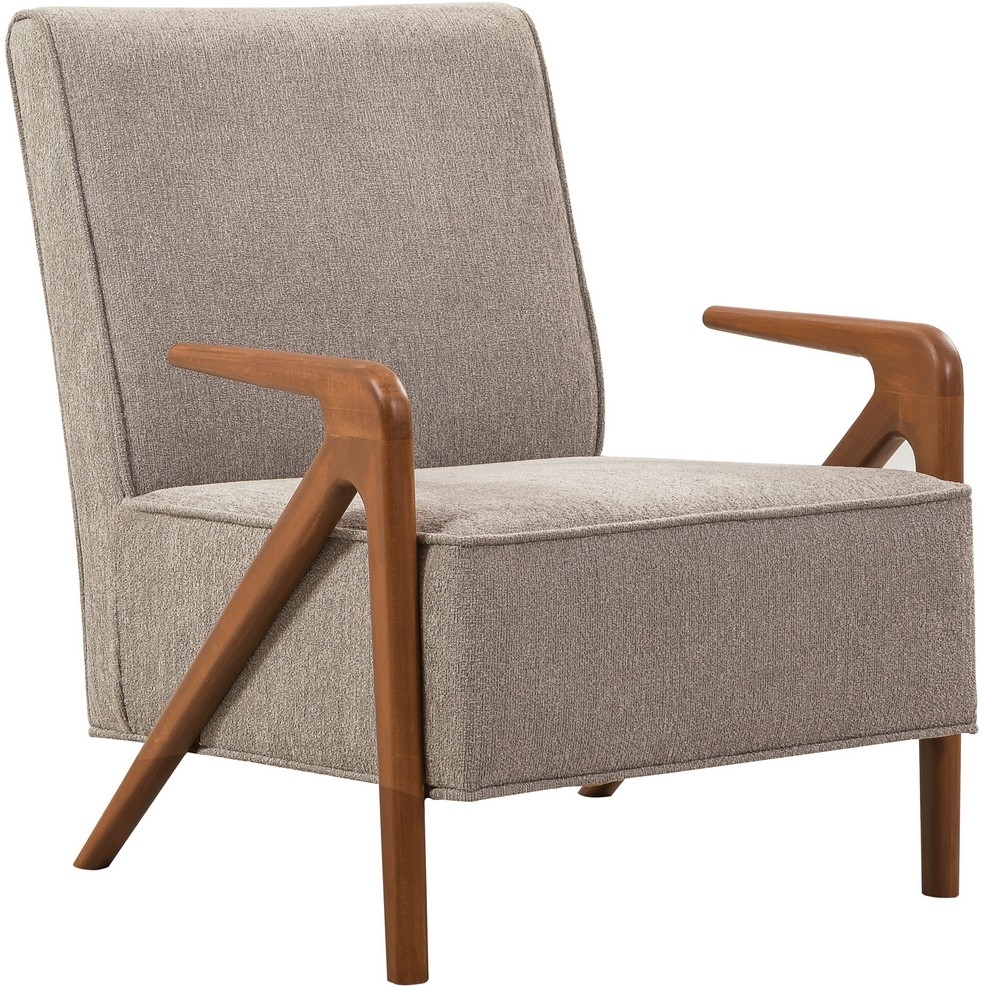 Larus fauteuil - Grijs/walnoot