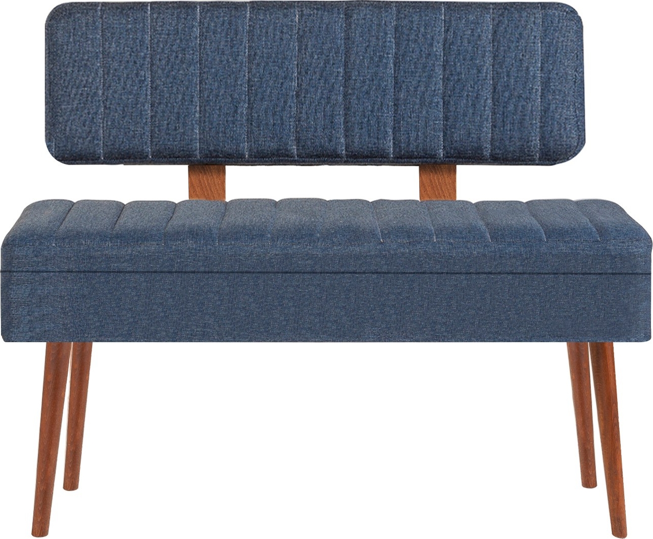 Vina sittb�nk med ryggst�d - Valn�t/m�rkbl�