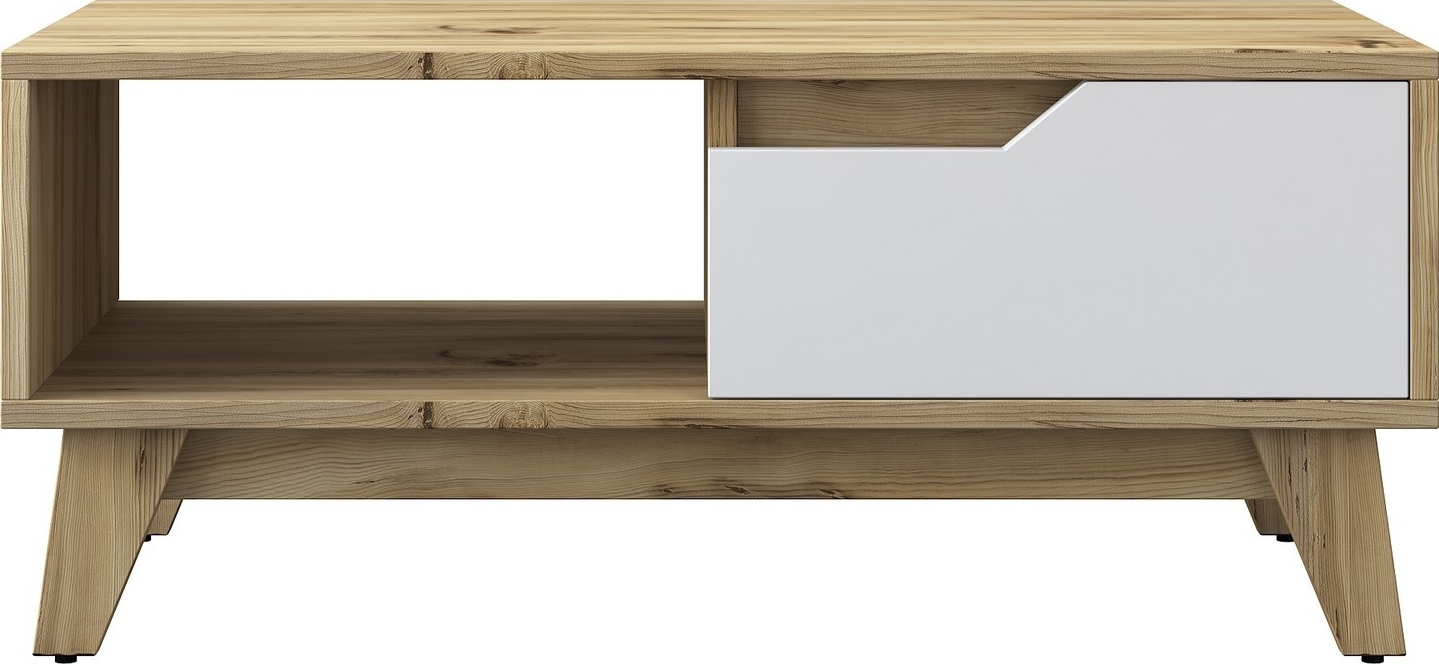 Abby soffbord 90x45 cm - Ek/vit Abby soffbord 90x45 cm - Ek/vit