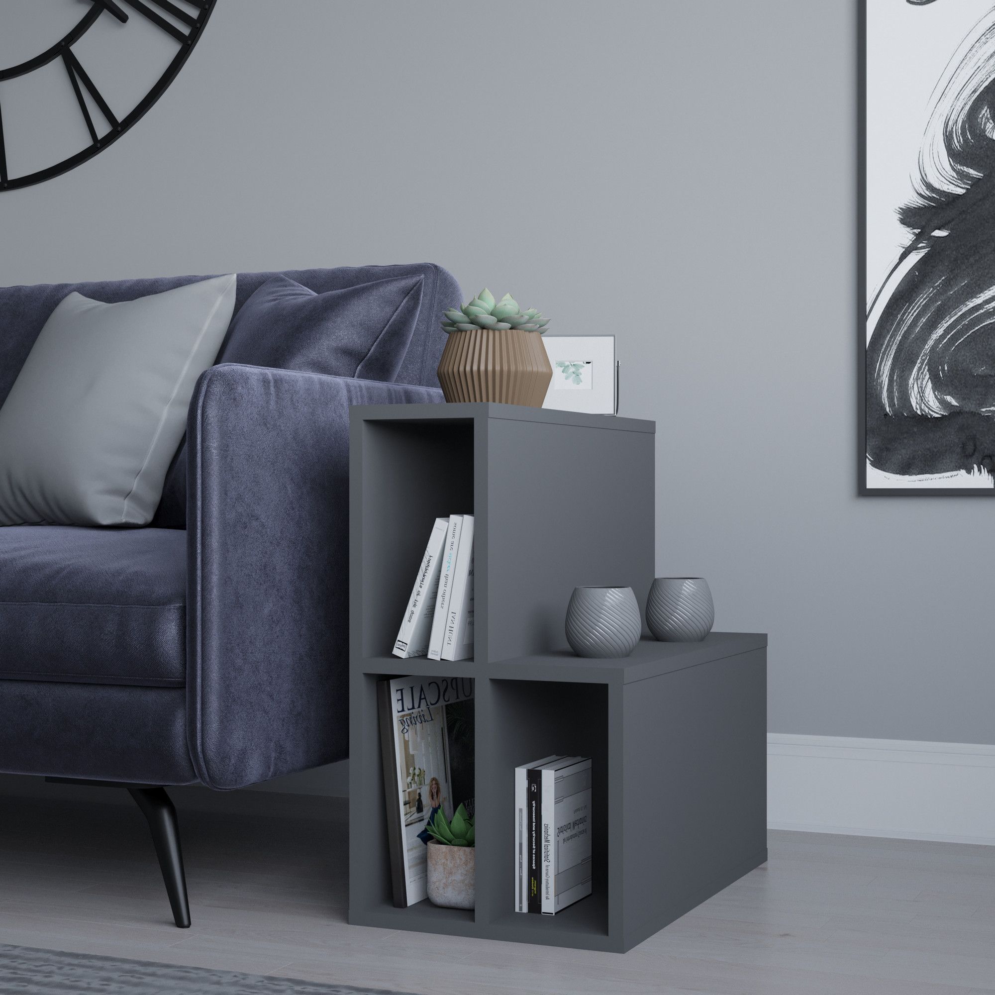 Lemont bijzettafel 59,6 x 35,6 cm - Antraciet