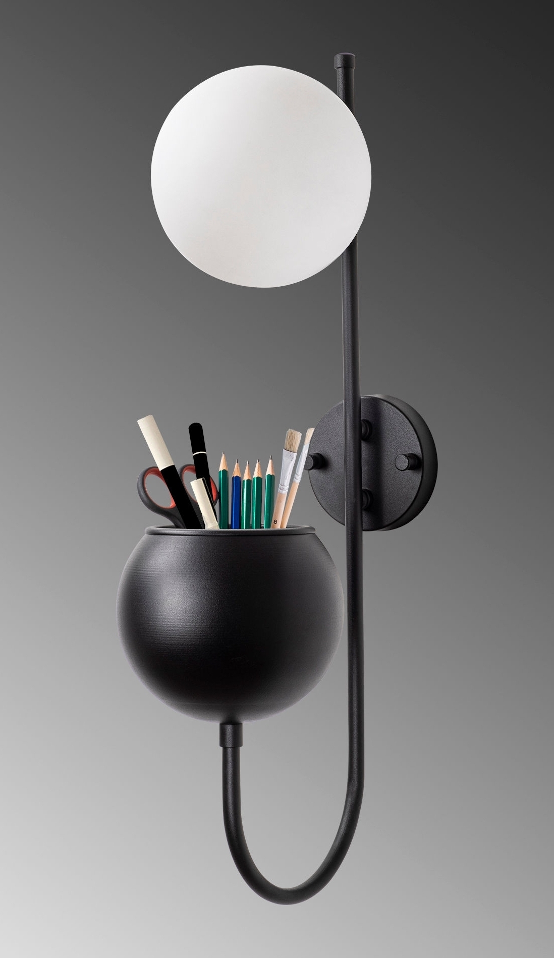 Potter wandlamp 11475 - Zwart/wit