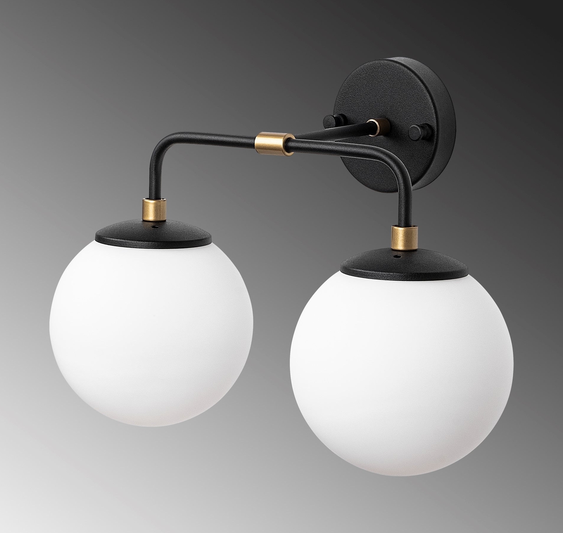 Hoorn wandlamp 12212 - Zwart/wit