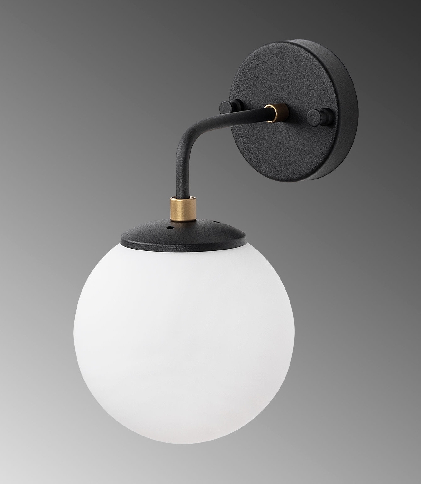 Hoorn wandlamp 12217 - Zwart/wit