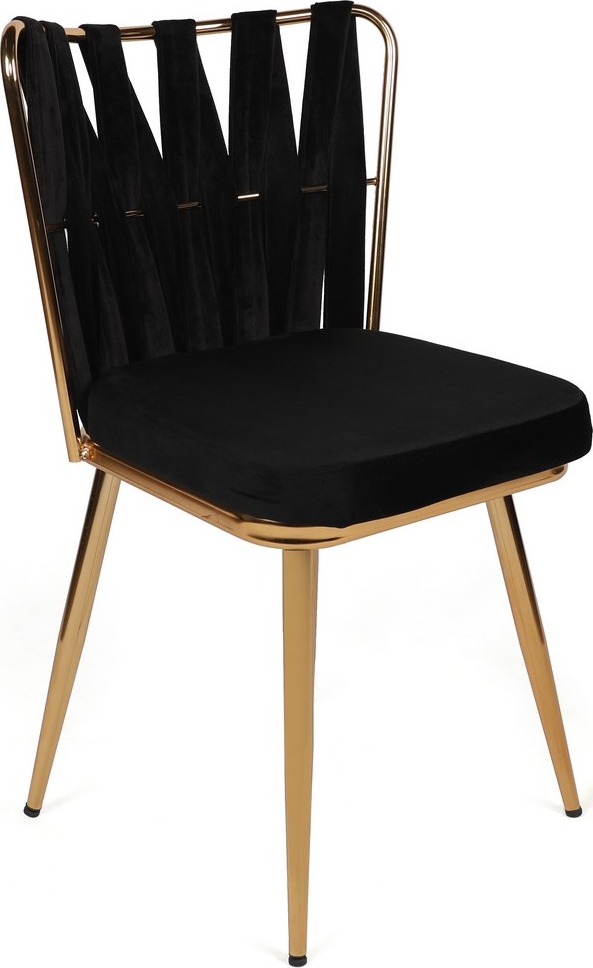Kozako eetkamerstoelen set - Zwart/goud Kozako eetkamerstoelen set - Zwart/goud