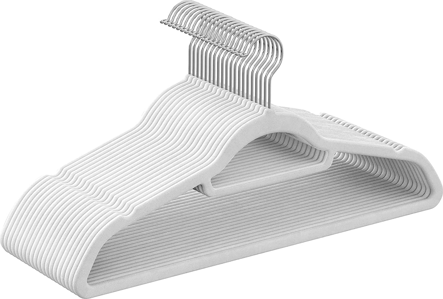 Kledinghanger, fluweel, 43,5 cm, 20 stuks - Wit