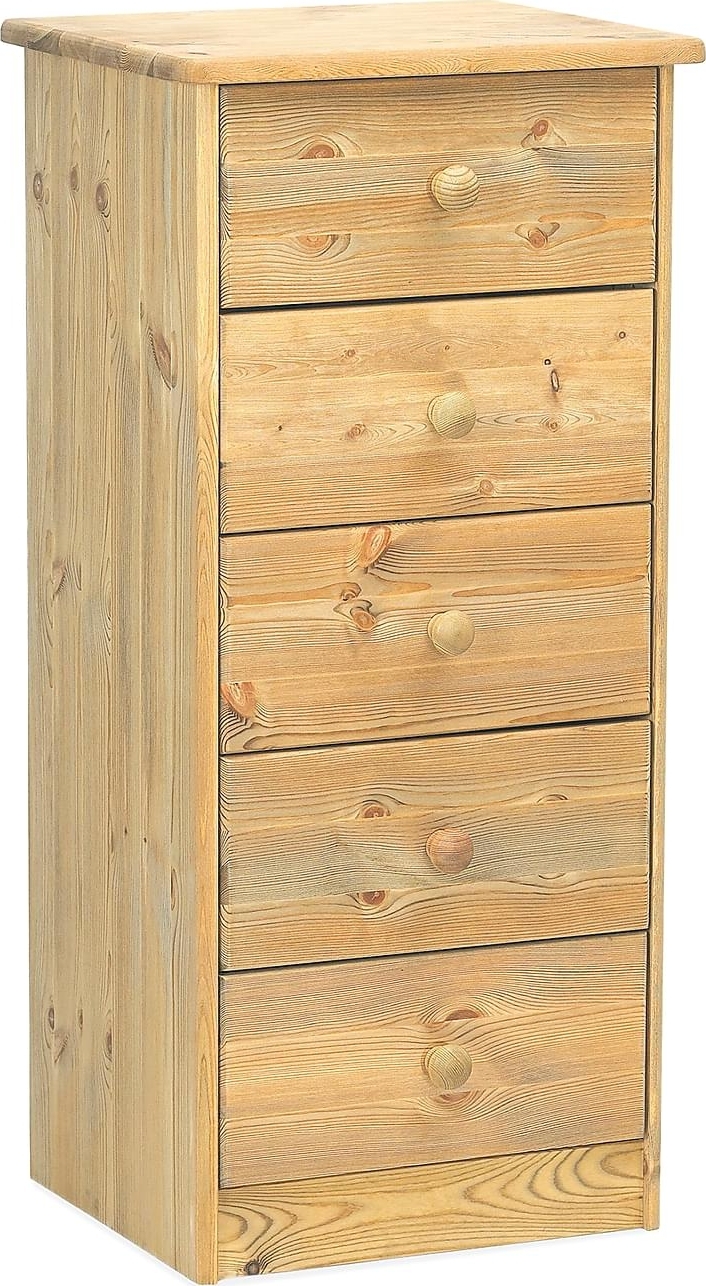 Mario slank dressoir met 5 laden - Geolied grenen