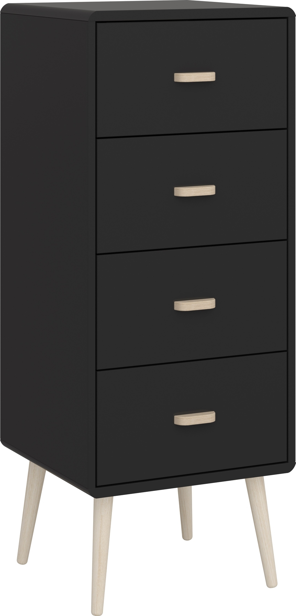 Mino ladekast met 4 lades - Zwart