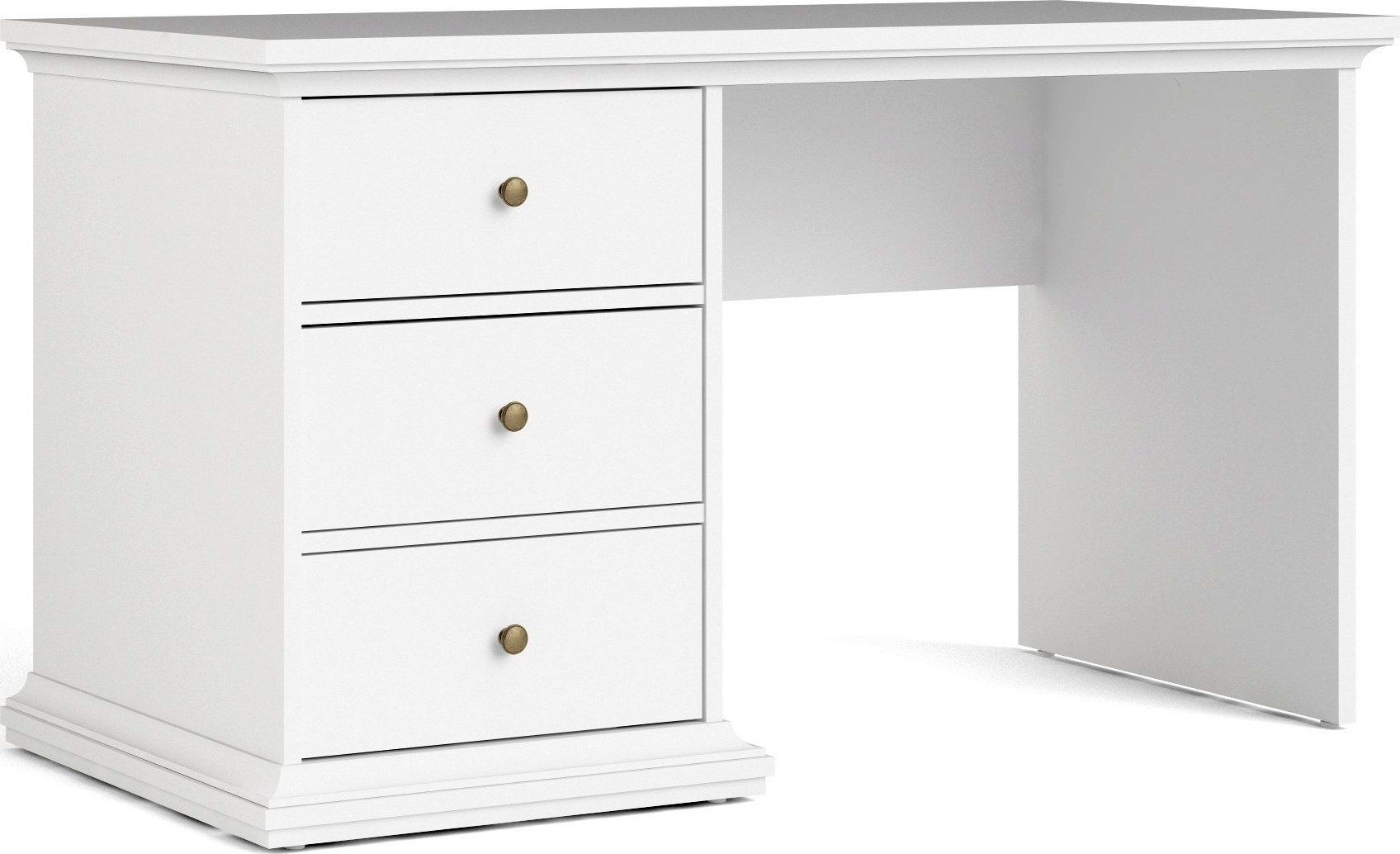 Paris skrivbord vit klassisk stil - 130 cm bred