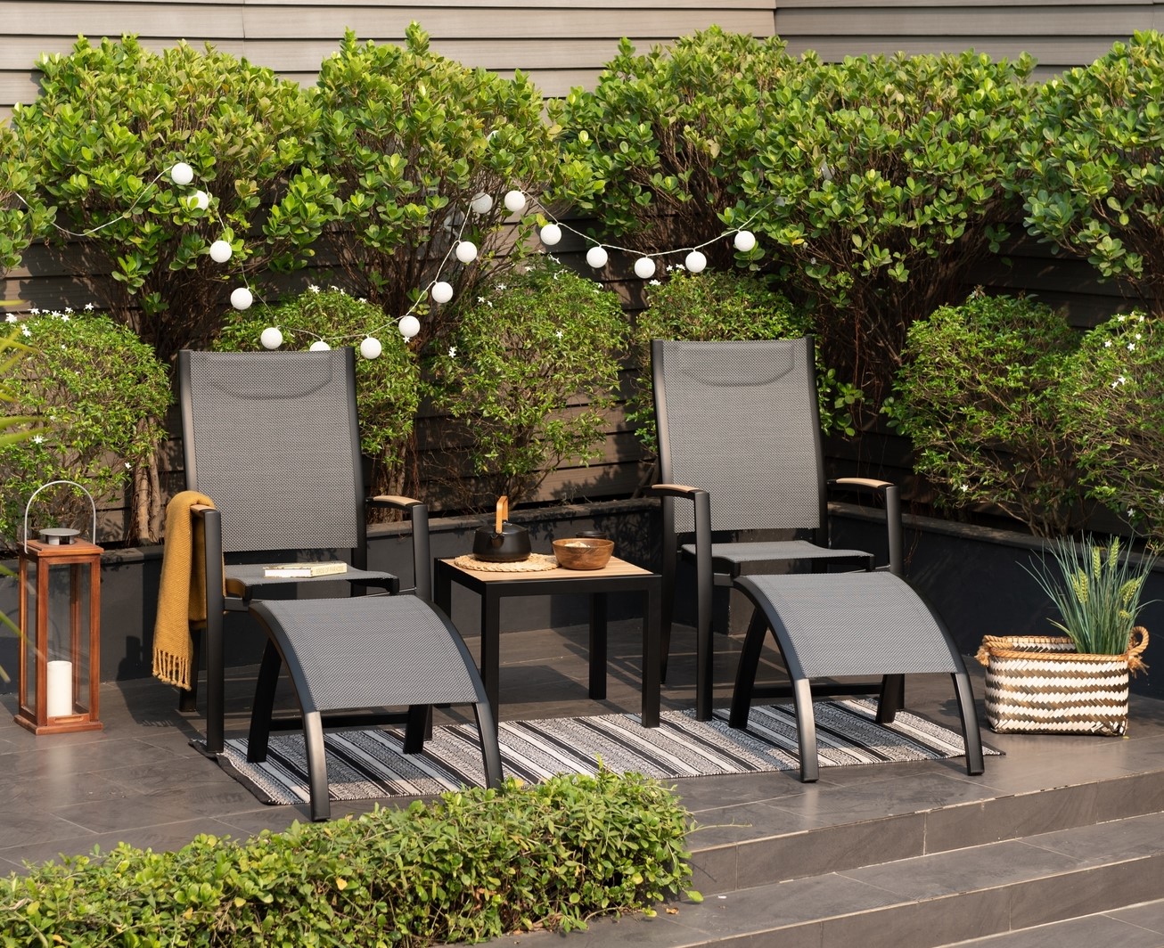 Panama lounge groep 3 - Zwart/teak Panama lounge groep 3 - Zwart/teak